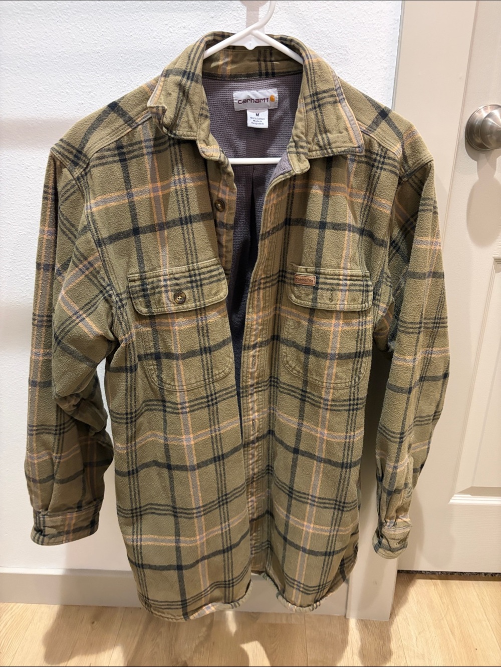 Carhartt Olive and Tan Plaid Shirt Jacket